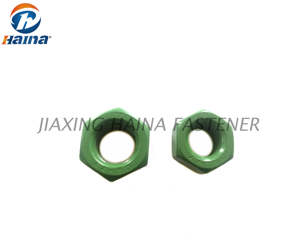 Teflon PTFE Coated Xylan 1070 Green DIN934 Stainless Steel Hex Nut
